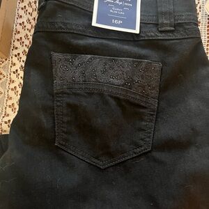 Charter Club Black Slim Jeans with Embellished Pocket